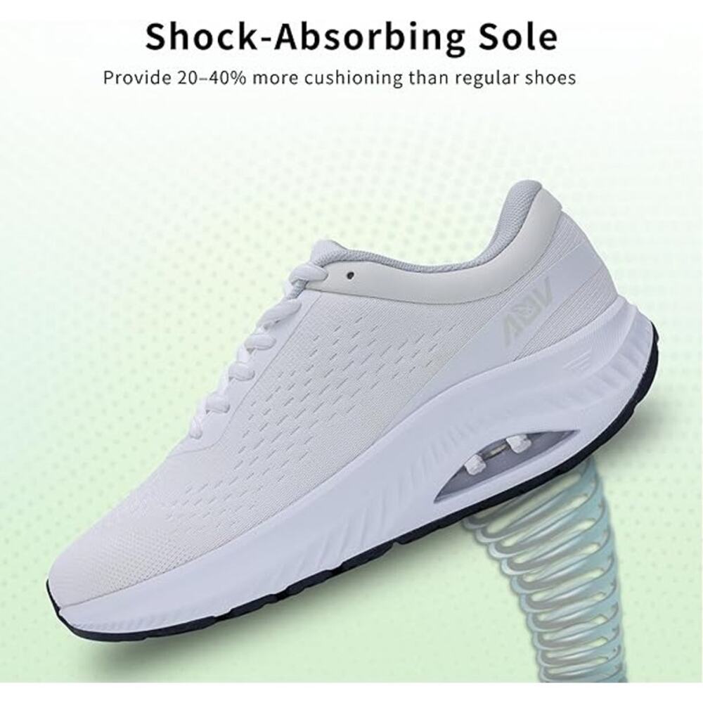 New AOV Womens Size 8.5 White Wide Toe Box Arch Support Orthotic Walking Shoes - Picture 4 of 6